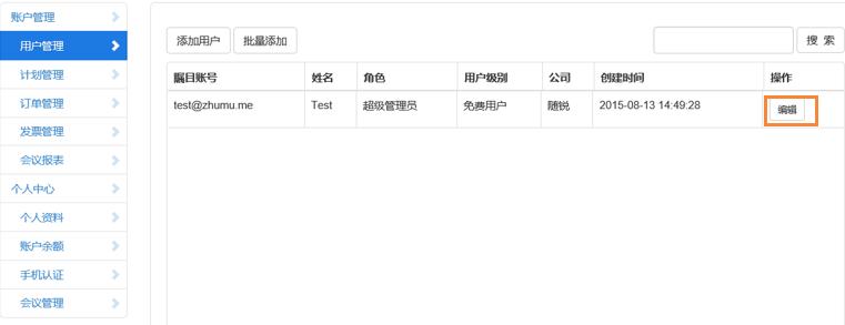 矚目視頻會(huì)議軟件用戶(hù)級(jí)別編輯