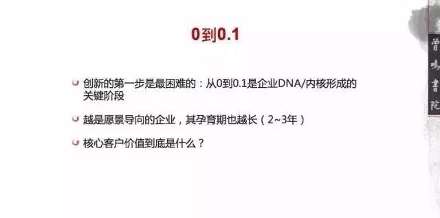 0到0.1卓越企業(yè)的孕育